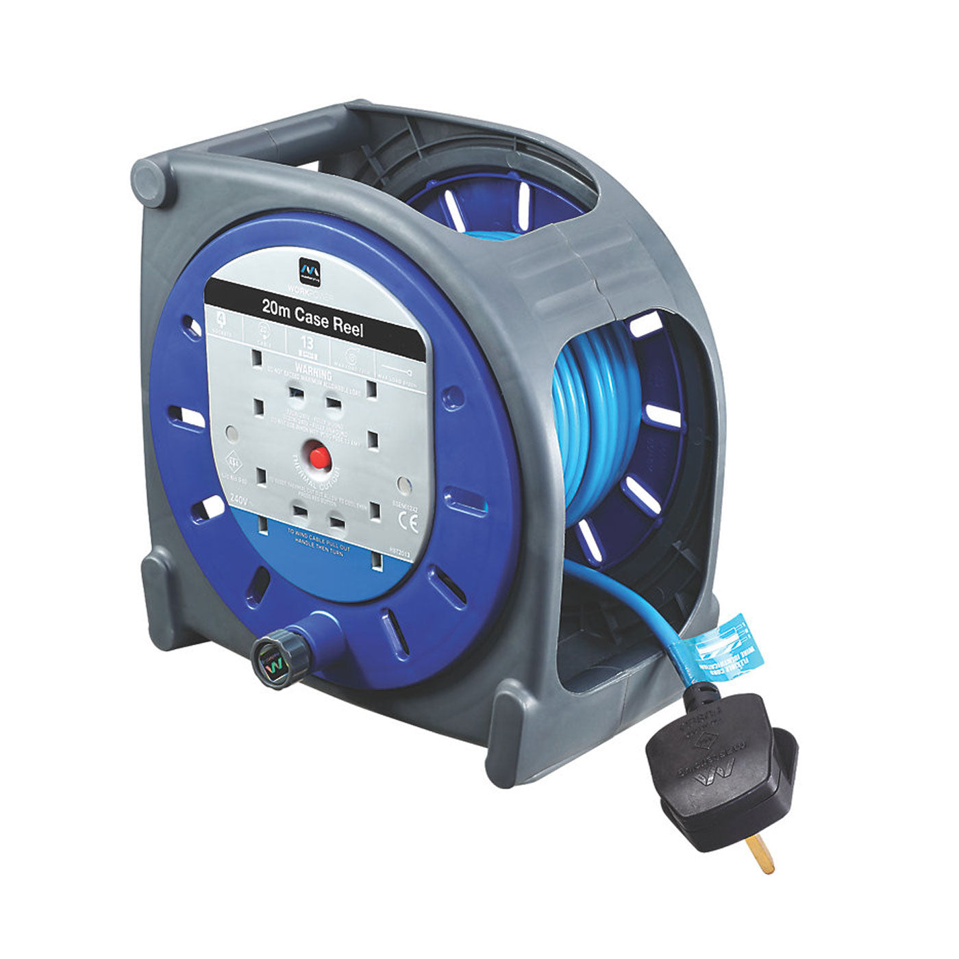 Masterplug Cable Reel Extension Lead 4 Way 13A Outdoor IP20 Heavy Duty 20m - Image 1