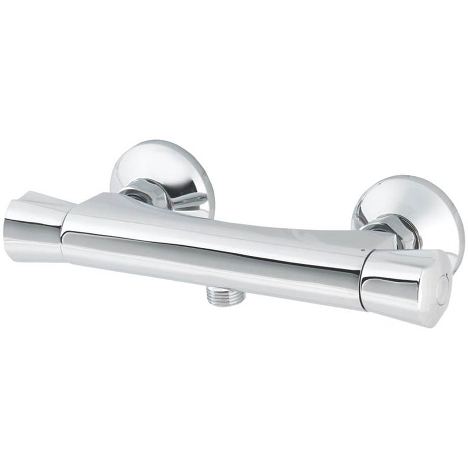 Mixer Shower Valve Thermostatic Dual Flow Exposed Single Outlet Chrome - Image 2