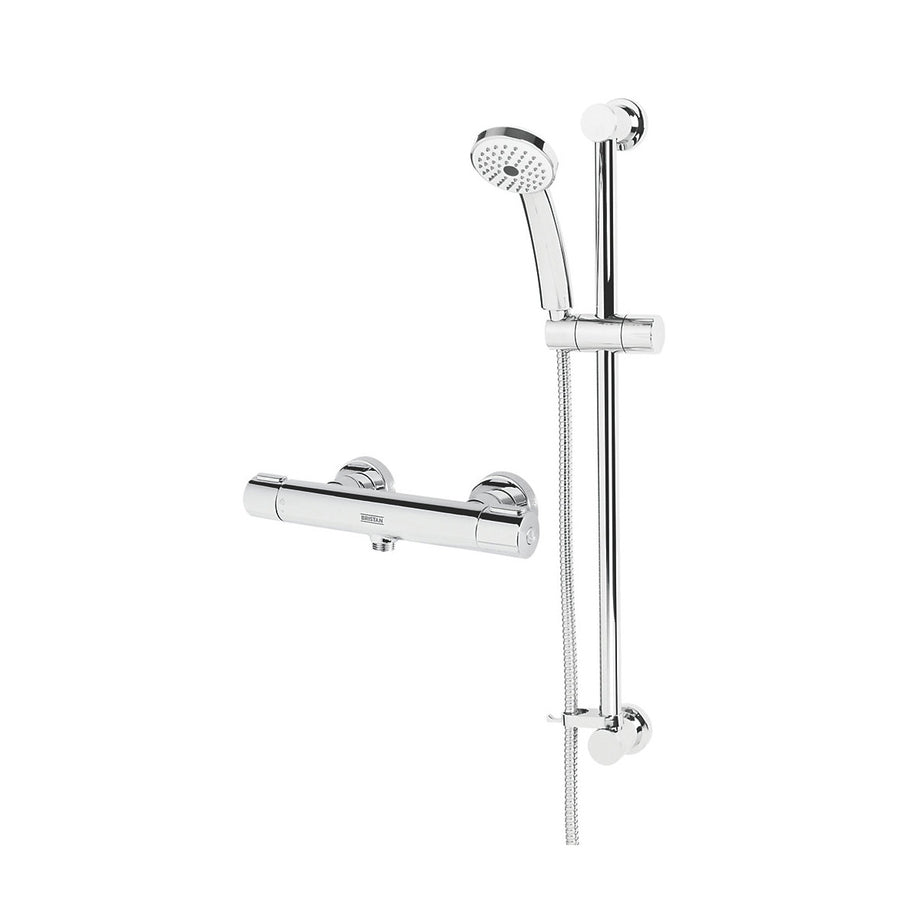 Bristan Thermostatic Shower Mixer Exposed Chrome 3 Spray Pattern Round Head - Image 1