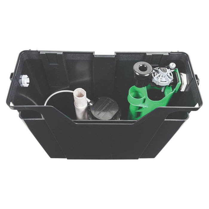 Concealed Toilet Cistern Black Pre-Assembled 6/4L Dual Flush Button Compact - Image 2