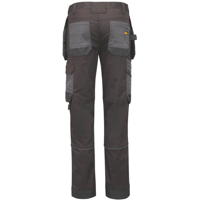 Work Trousers Mens Grey Black Slim Fit Multi Pocket Hammer Strap 40"W 32"L - Image 2