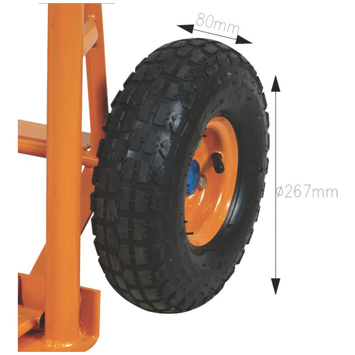 Magnusson Heavy Duty Truck Steel Orange Shovel Platform Pneumatic Wheels Durable - Image 3