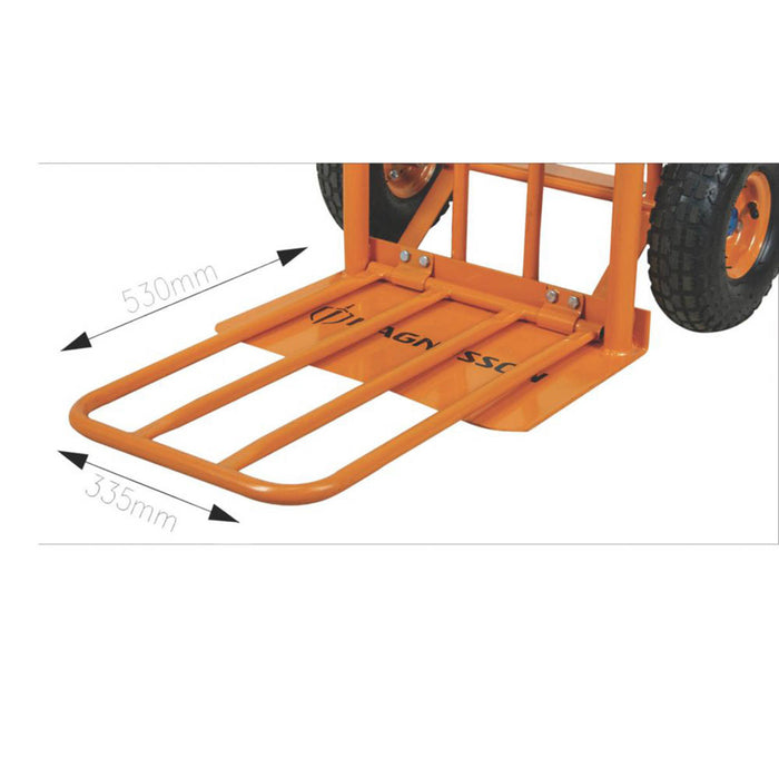 Magnusson Heavy Duty Truck Steel Orange Shovel Platform Pneumatic Wheels Durable - Image 4