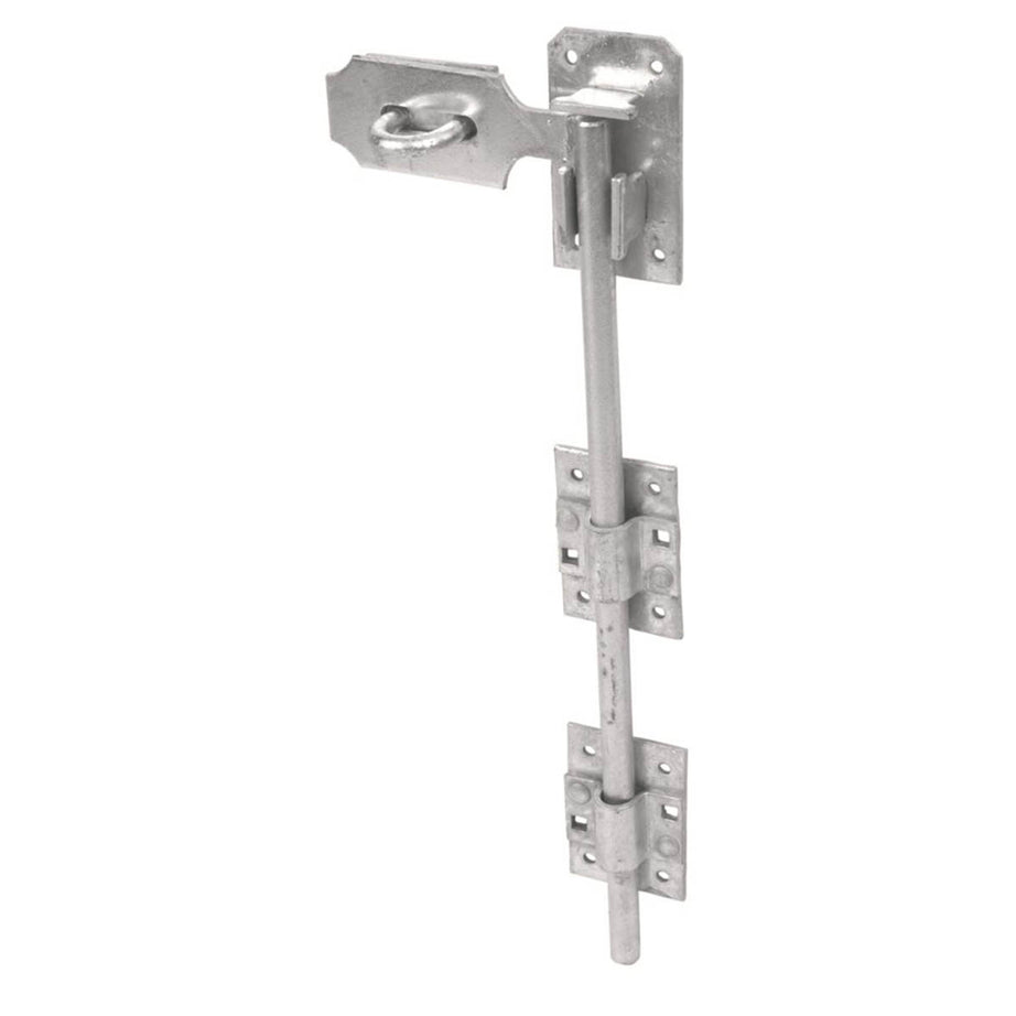 GateMate Garage Door Bolt Silver Galvanised Steel Heavy Locking Security 455mm - Image 1