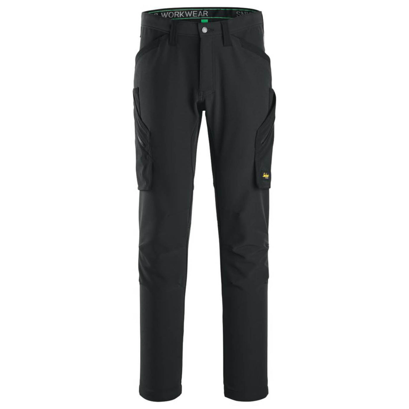 Snickers Mens Trousers Black 6873 Flexiwork Stretch Slim Fit 36" W 32" L - Image 1
