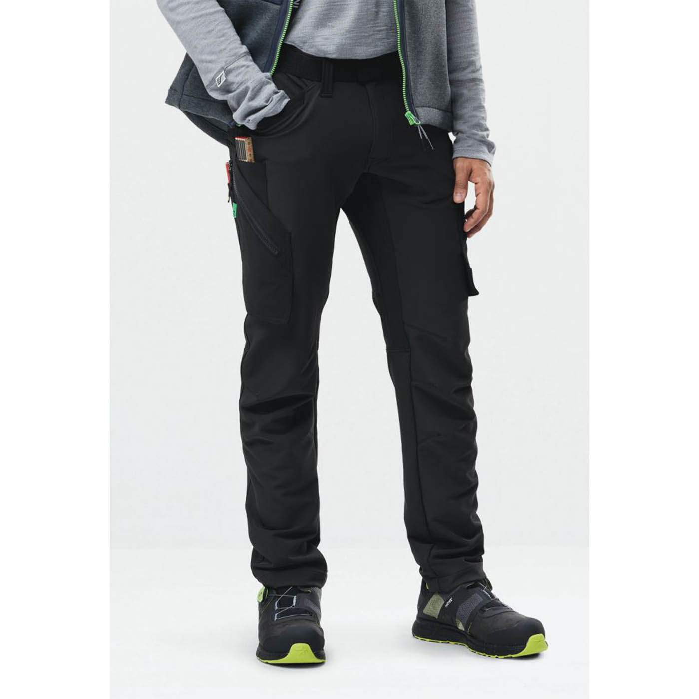 Snickers Mens Trousers Black 6873 Flexiwork Stretch Slim Fit 36" W 32" L - Image 5