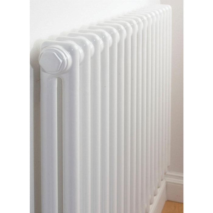 2 Column Radiator Classic Central Heating Horizontal Steel White H600 x W628mm - Image 3