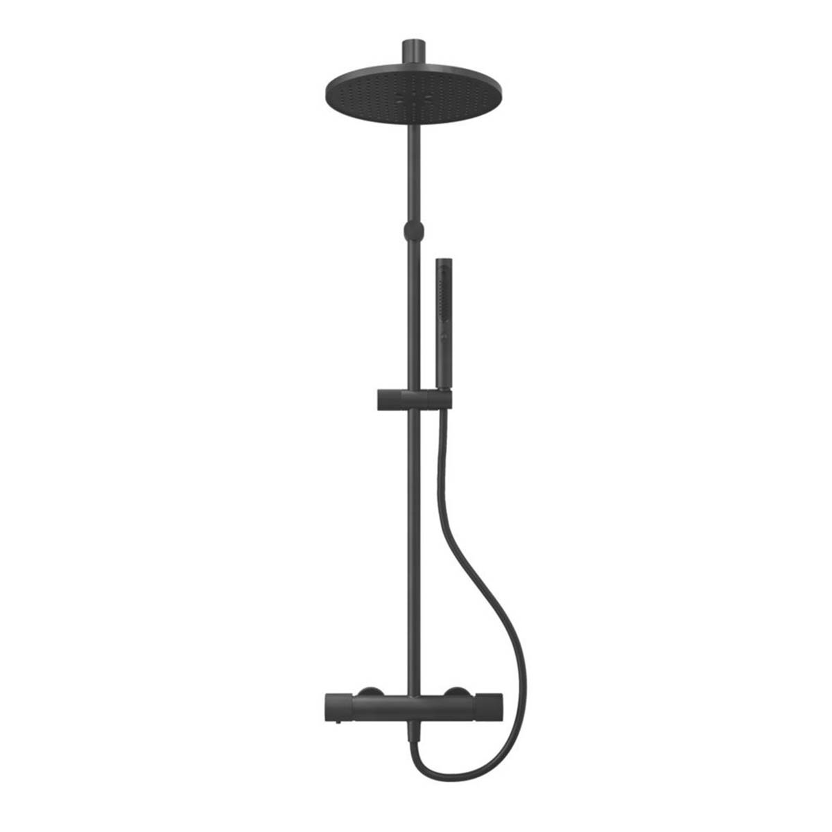 Swirl Mixer Shower Thermostatic Gallen Rear-Fed Exposed Matt Black Multi-Head - Image 2