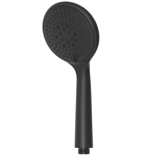 Swirl Shower Handset Round 3-Spray Patterns Matt Black Modern 110 x 255mm - Image 1