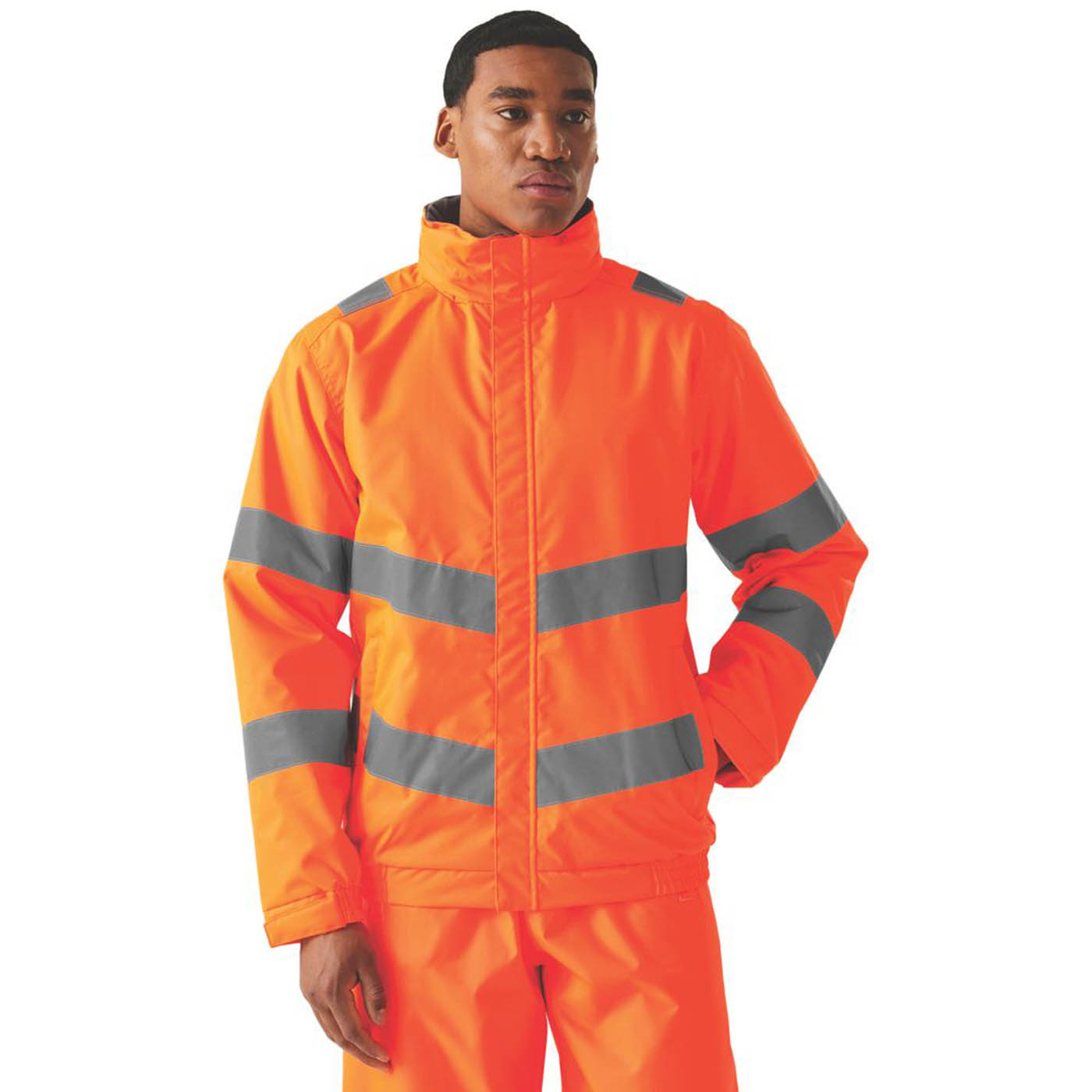 Regatta Dover Hi-Vis Jacket Orange Small 37.5" Chest - Image 3