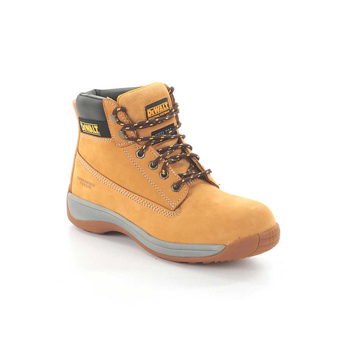 DeWalt Safety Boots Mens Wide Fit Honey Leather Work Shoes Steel Toe  Size 6 - Image 1