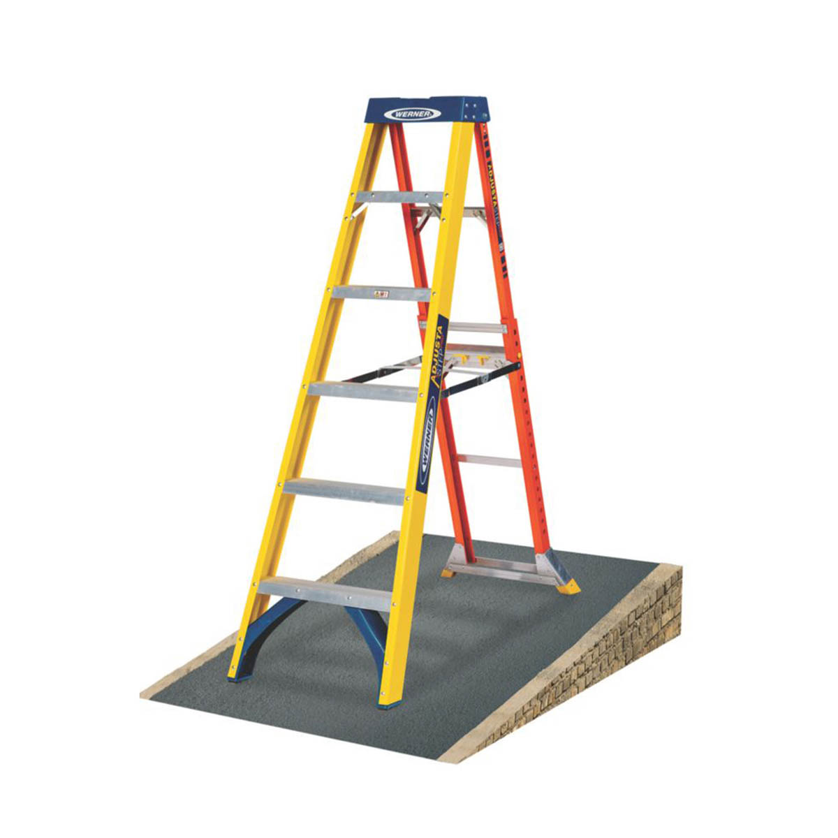 Werner Step Ladder 1.67m Fibreglass Swingback 6 Step Heavy Duty Ergonomic - Image 6