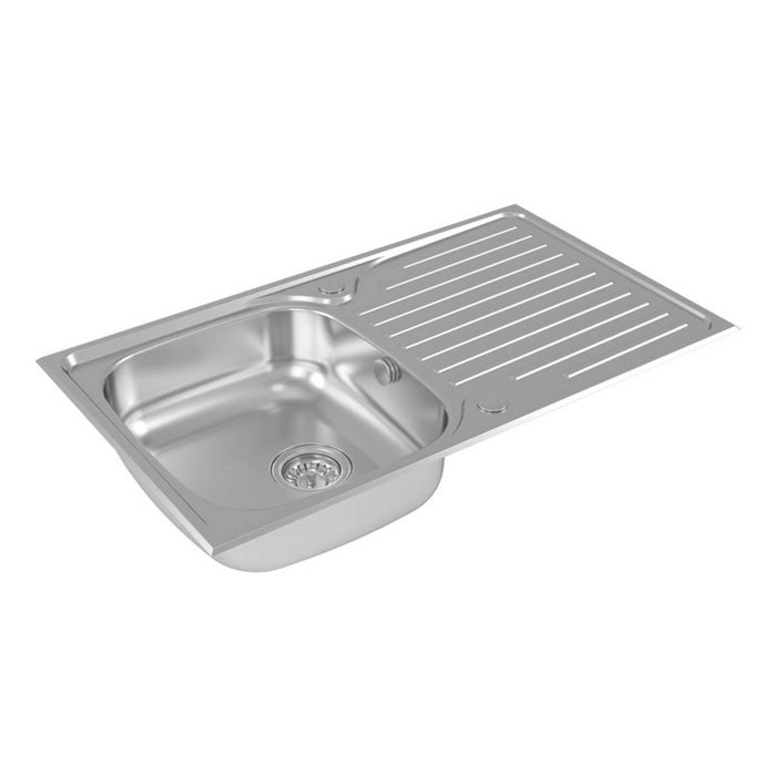 Carysil Inset Kitchen Sink EA05 1 Bowl Stainless Steel  860mm x 500mm - Image 3