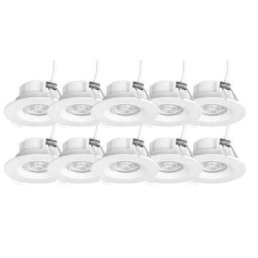 4lite Downlights LED Cool White Matt White Round Triac Dimmable Compact 10 Pack - Image 1