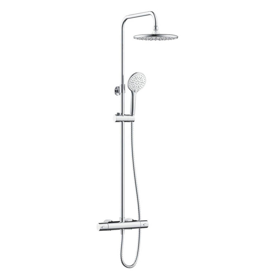 Bristan Thermostatic Mixer Shower Chrome Exposed 3 Spray Patter Twin Round Head - Image 1