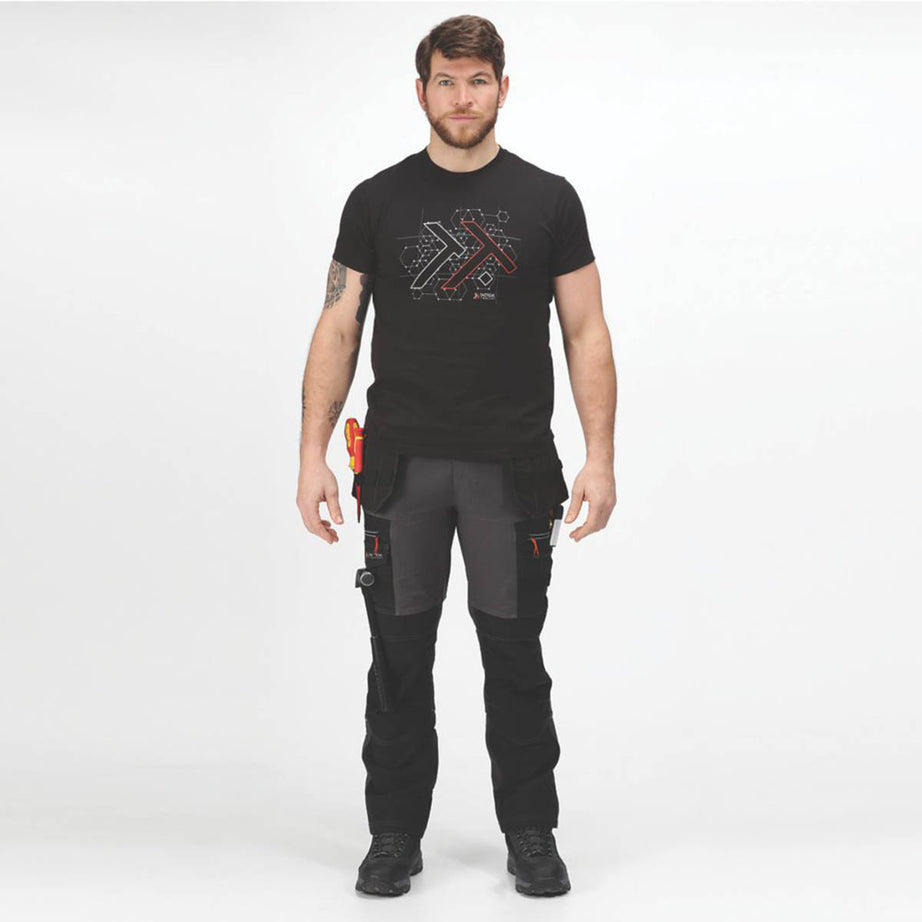 Regatta Work Trousers Mans Classic Fit Grey Black Stretch Multi Pocket 33"W 29"L - Image 5
