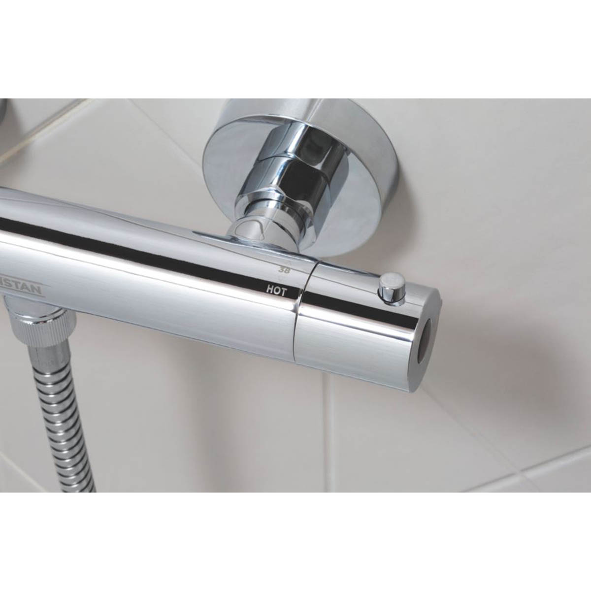 Bristan Thermostatic Mixer Shower Single Spray Pattern Chrome Round Contemporary - Image 2
