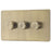 LED Dimmer Wall Switch Rotary 3-Gang 2-Way Antique Brass Screwless Flat - Image 1