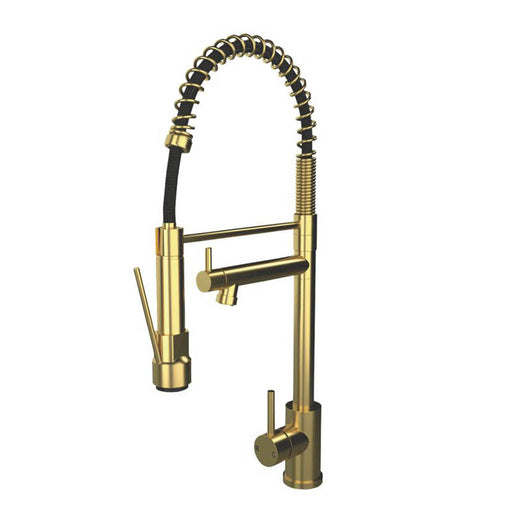 Etal Kitchen Mixer Tap Windsor Pull Out Spout Single Lever Brushed Brass 3 Bar - Image 1