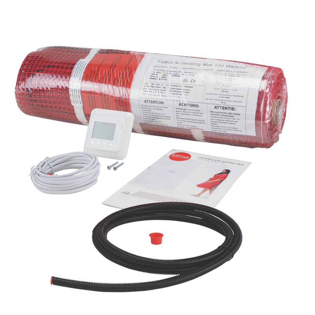 Electric Underfloor Heating Mat Kit 150W/m² Wall Floor Tiles Indoor 1m² - Image 1