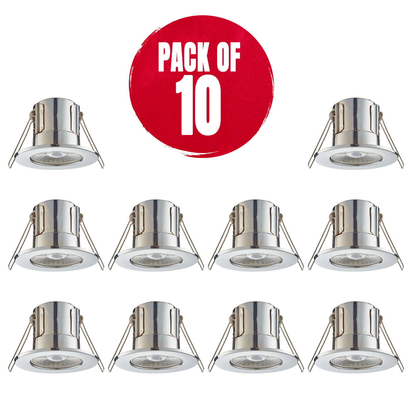 LAP LED Downlight Ceiling Light Fixed Cool White Dimmable Chrome 5.8W 10 Pack - Image 1