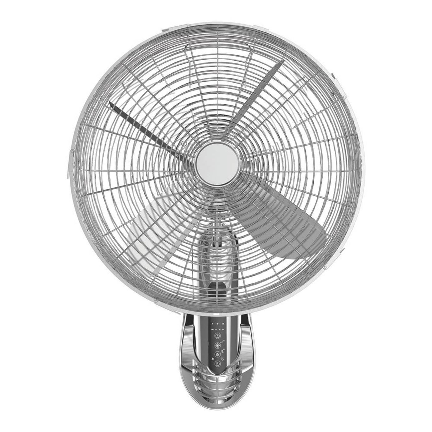 Wall Fan Oscillating 3-Speed Timer Chrome 70 Degree Rotation Remote Control 15" - Image 3