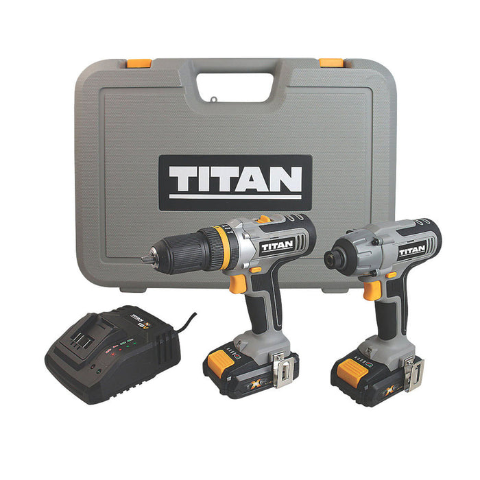 Titan Combi Drill Impact Driver Twin Pack Cordless 18V 2 x 2.0Ah Li-Ion Charger - Image 4