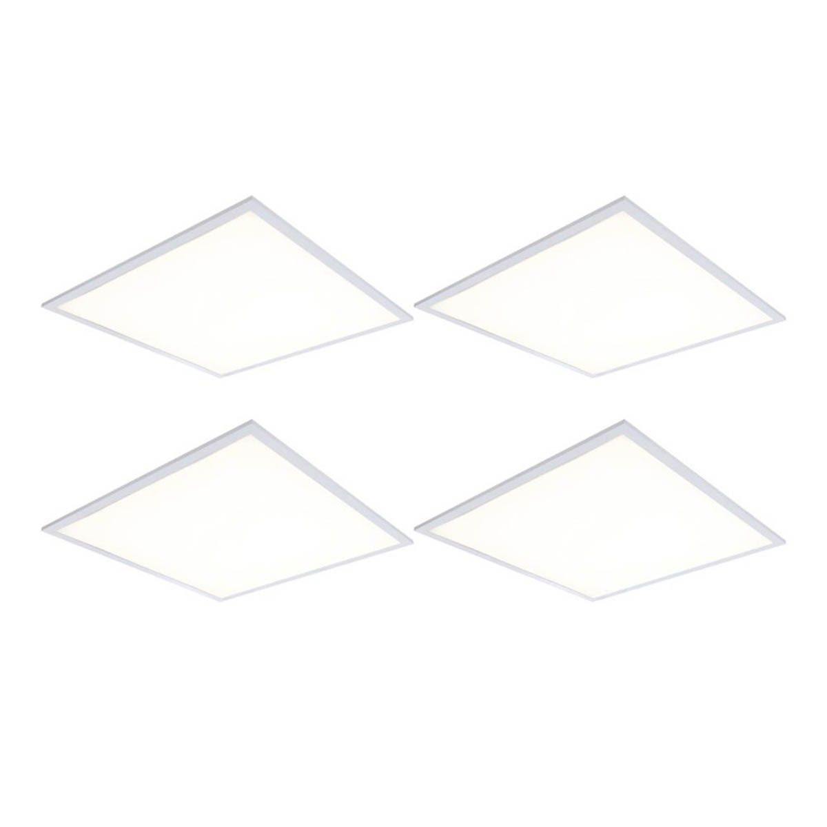 4lite LED Backlit Panels Cool White Square Steel White 600mm x 600mm 4 Pack - Image 1