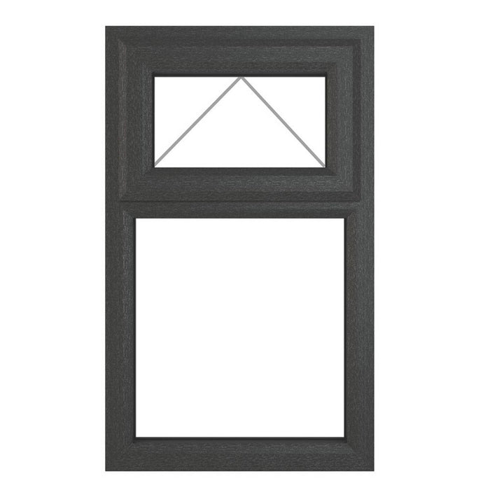 Double-Glazed Window uPVC Top Opening Casement Anthracite Grey 610 x 1040mm - Image 2