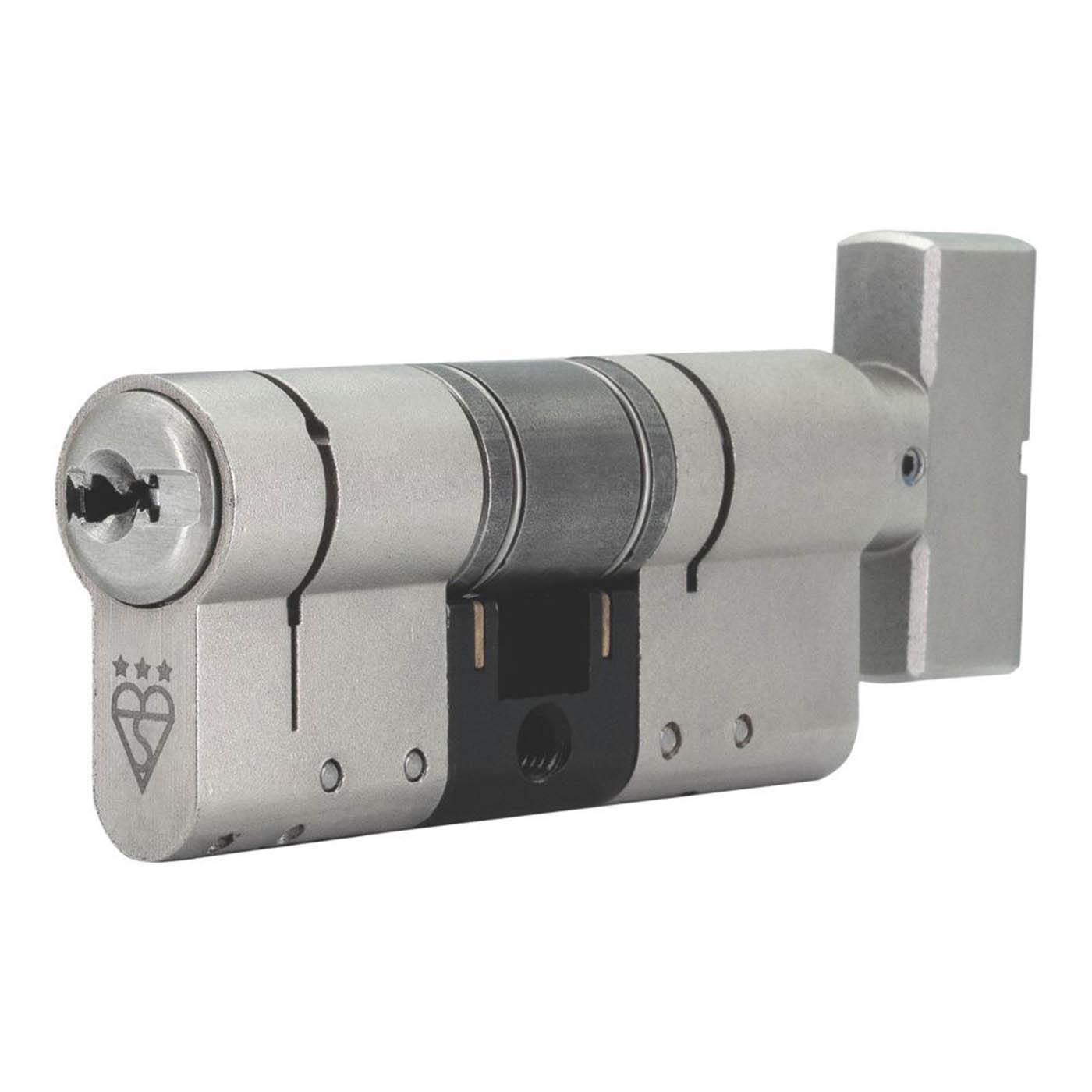 Smith & Locke Door Euro Cylinder Fire Rated 50-40 (90mm) Satin NickelWith Keys - Image 1