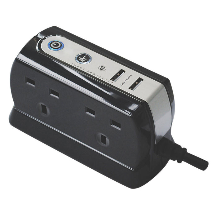 Masterplug Extension Lead 4 Gang Surge-Protected Unswitched USB 230 V IP20 - Image 1