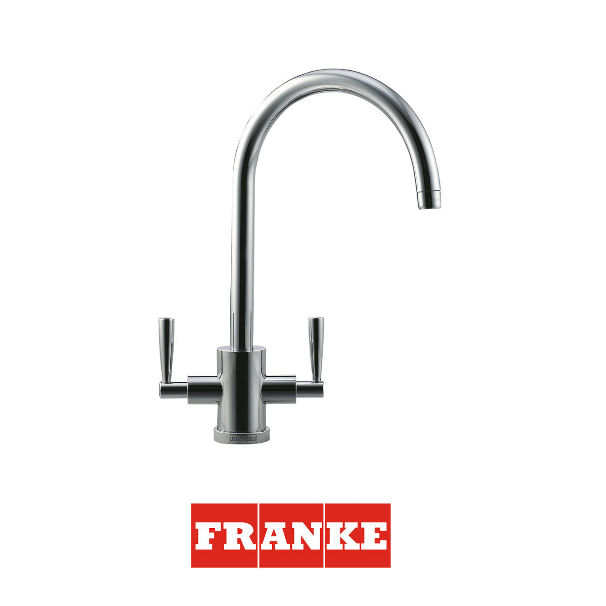 Franke Kitchen Sink Tap Mono Mixer Double Lever Swivel Spout Brass Modern Faucet - Image 2