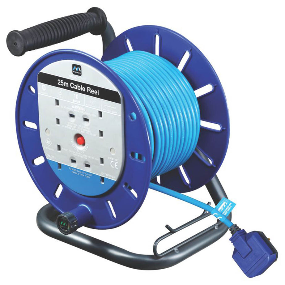 Masterplug Cable Reel 4-Gang 25m LDCT2513BQ/4-XD 13A 240V Overload Protection - Image 1