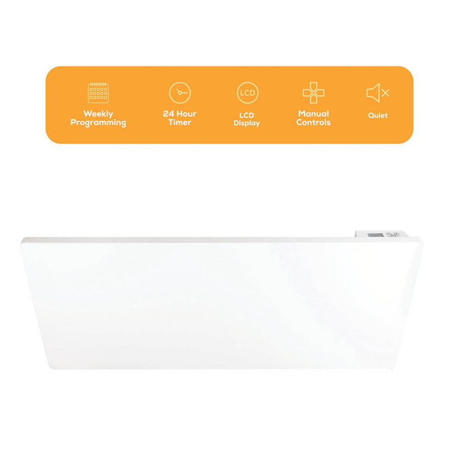 Convection Panel Heater Electric Wall Mounted White Timer Programmable 2000W - Image 2