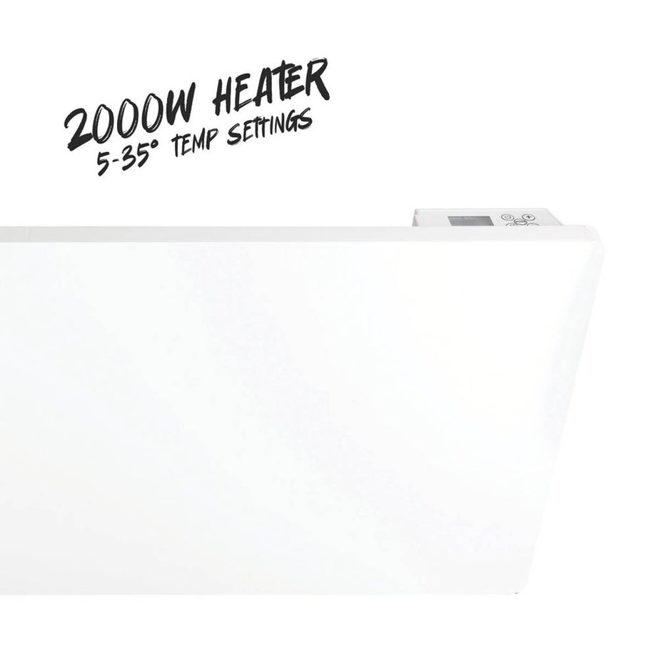 TCP Convection Panel Heater Wall Mounted 2000W Programmable Timer White - Image 4