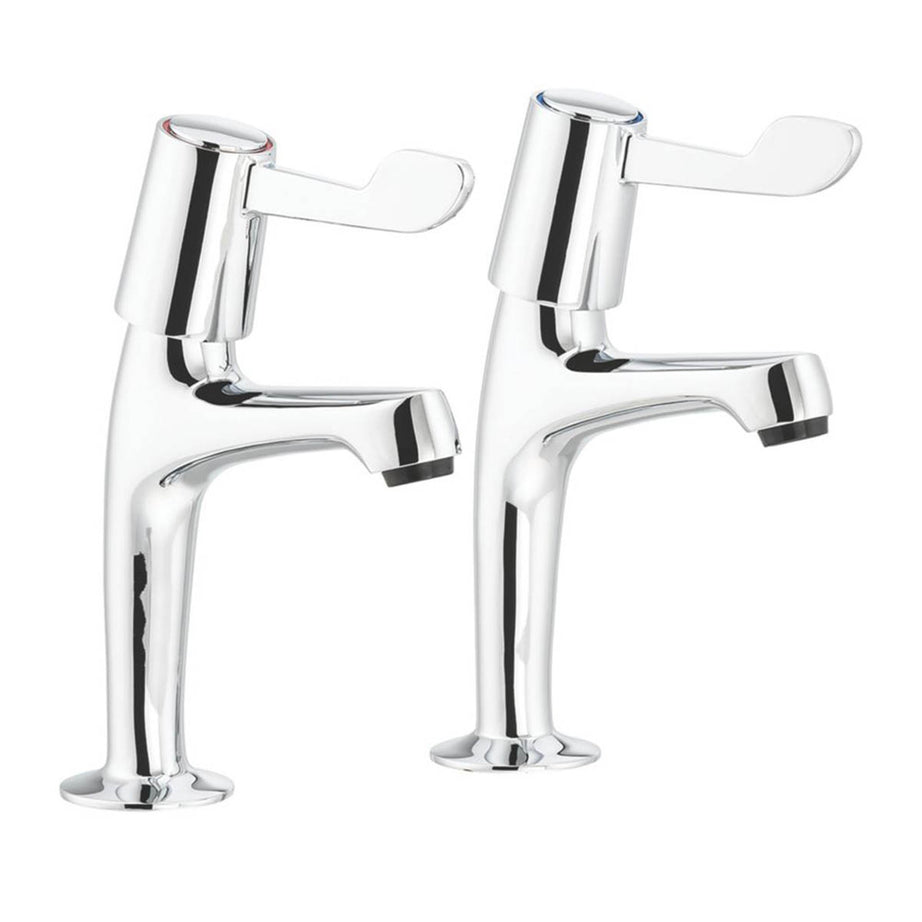 Streame by Abode  Pillar Dual Lever Taps Chrome 1 Pair - Image 1