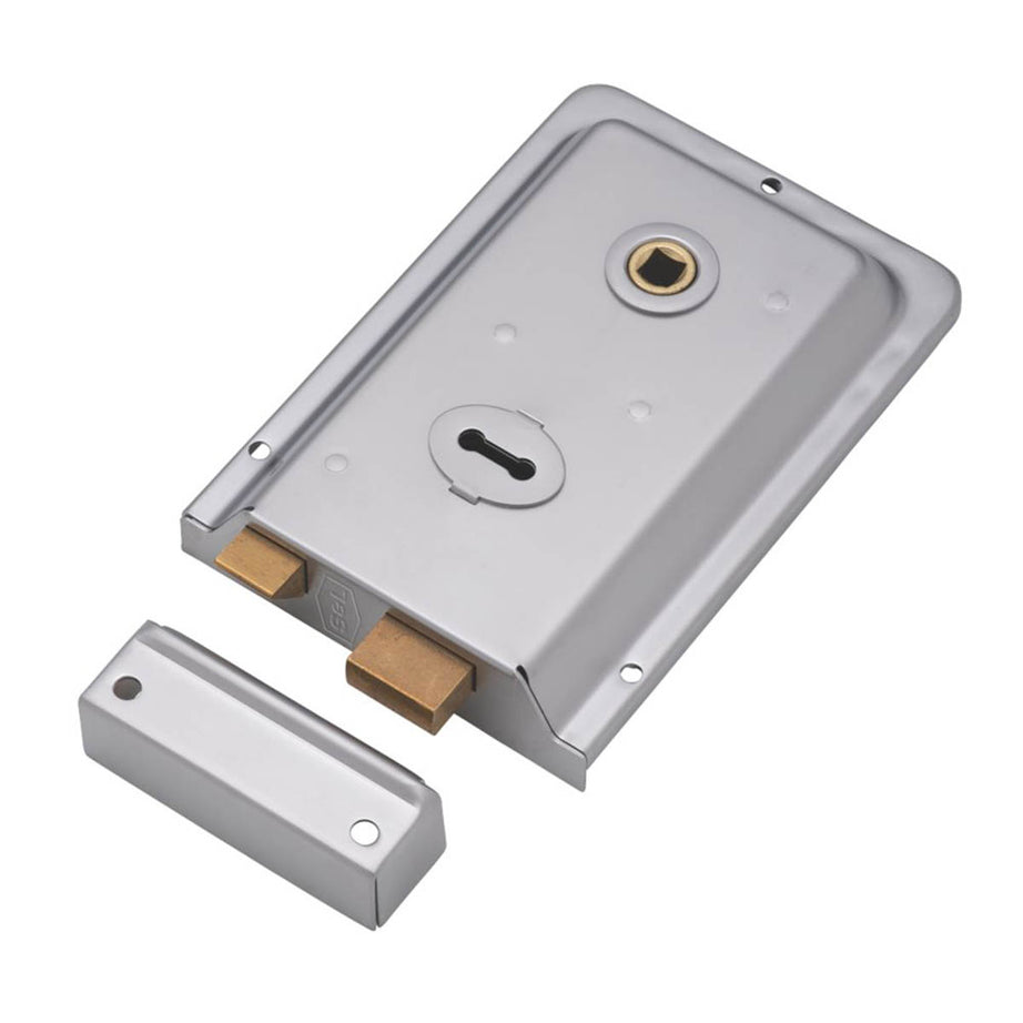Smith & Locke  Rim Lock Satin Nickel 154mm x 107mm - Image 1