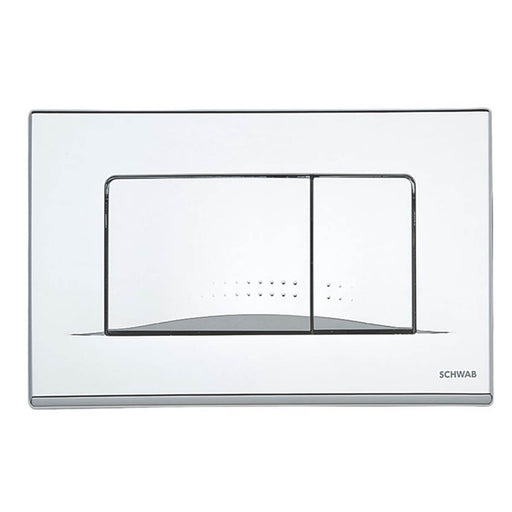 Toilet Flushing Plate Dual-Flush Button Gloss Chrome Rectangle Wall-Mounted - Image 1