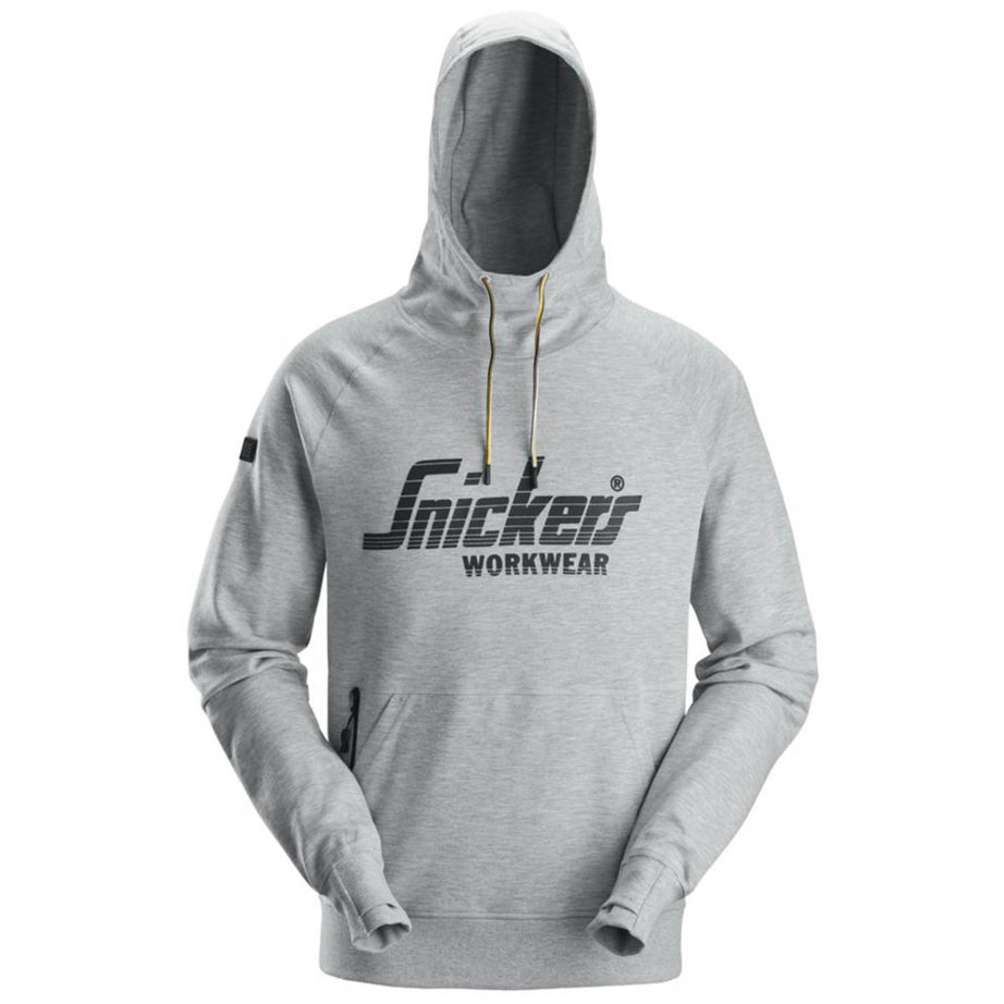 Snickers 2894 Logo Hoodie  Grey Melange Large 43" Chest - Image 1