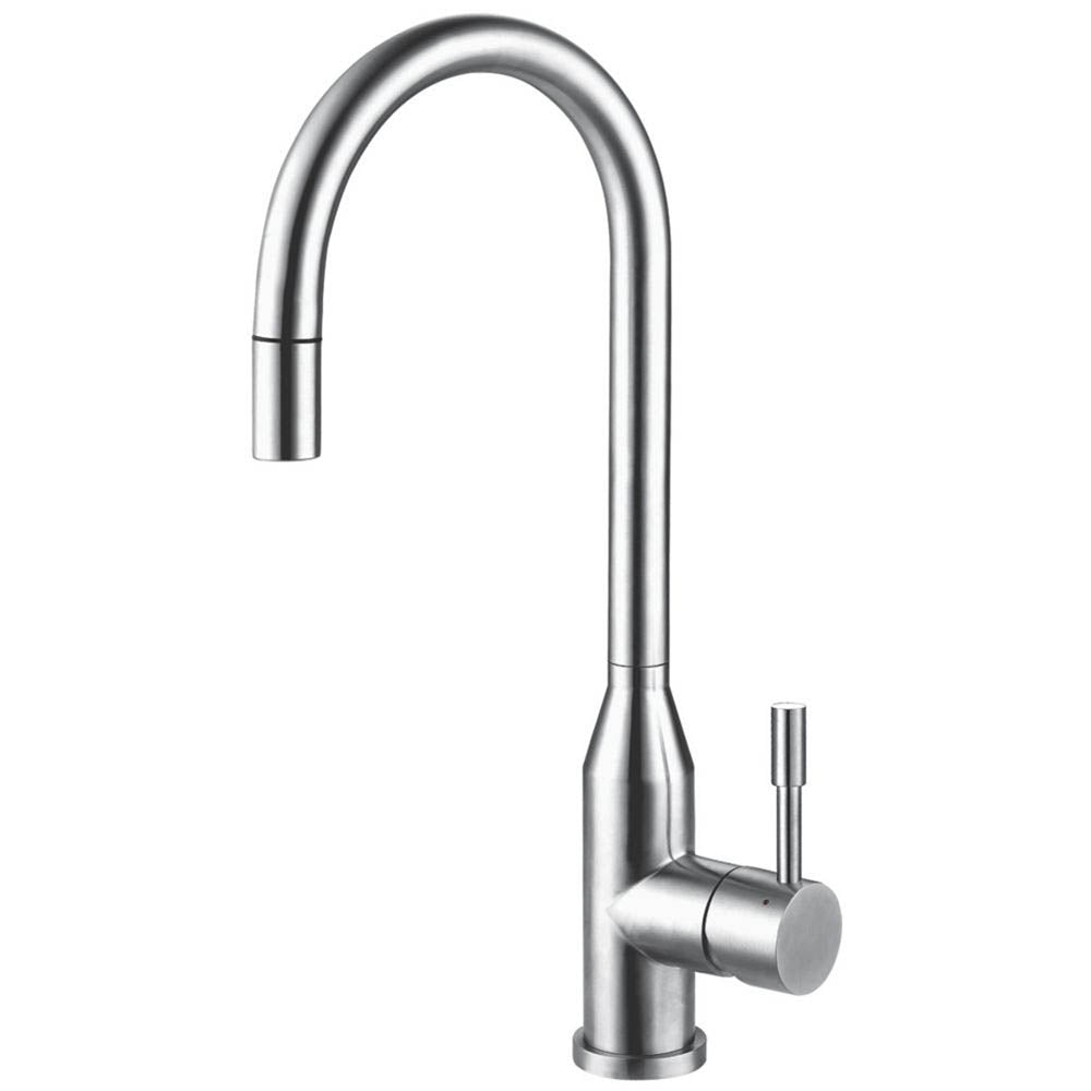 Kitchen Mixer Tap Single Lever Pull-Out Spout Stainless Steel Modern Design 5bar - Image 1