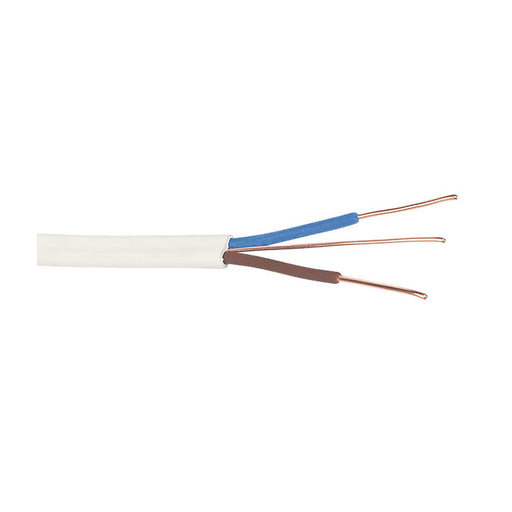 Prysmian Wiring Cable 6242BH Flat White 2-Core Twin & Earth Indoor Drum 100m - Image 1