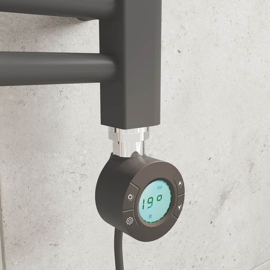 Flomasta Electric Towel Radiator Flat Black Programmable 1600mm x 500mm 1706BTU - Image 3