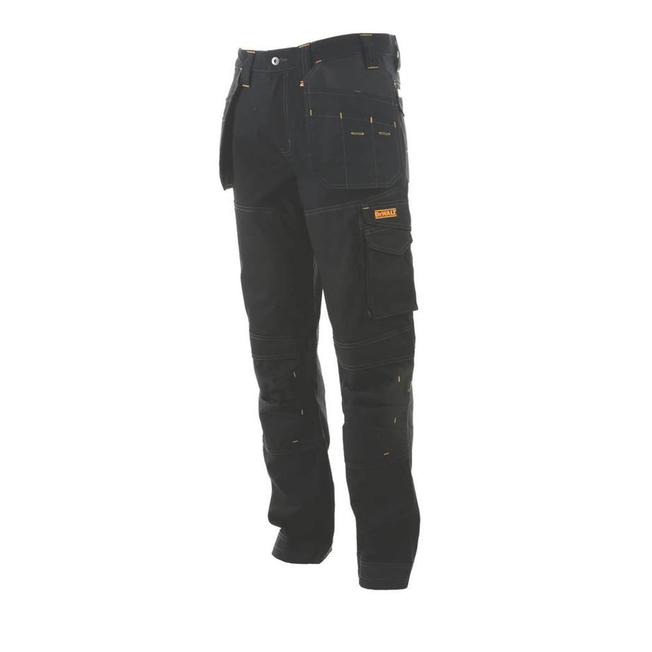 DeWalt Work Trousers Mens Regular Fit Black Stretch Multi Pockets 38"W 31"L - Image 1