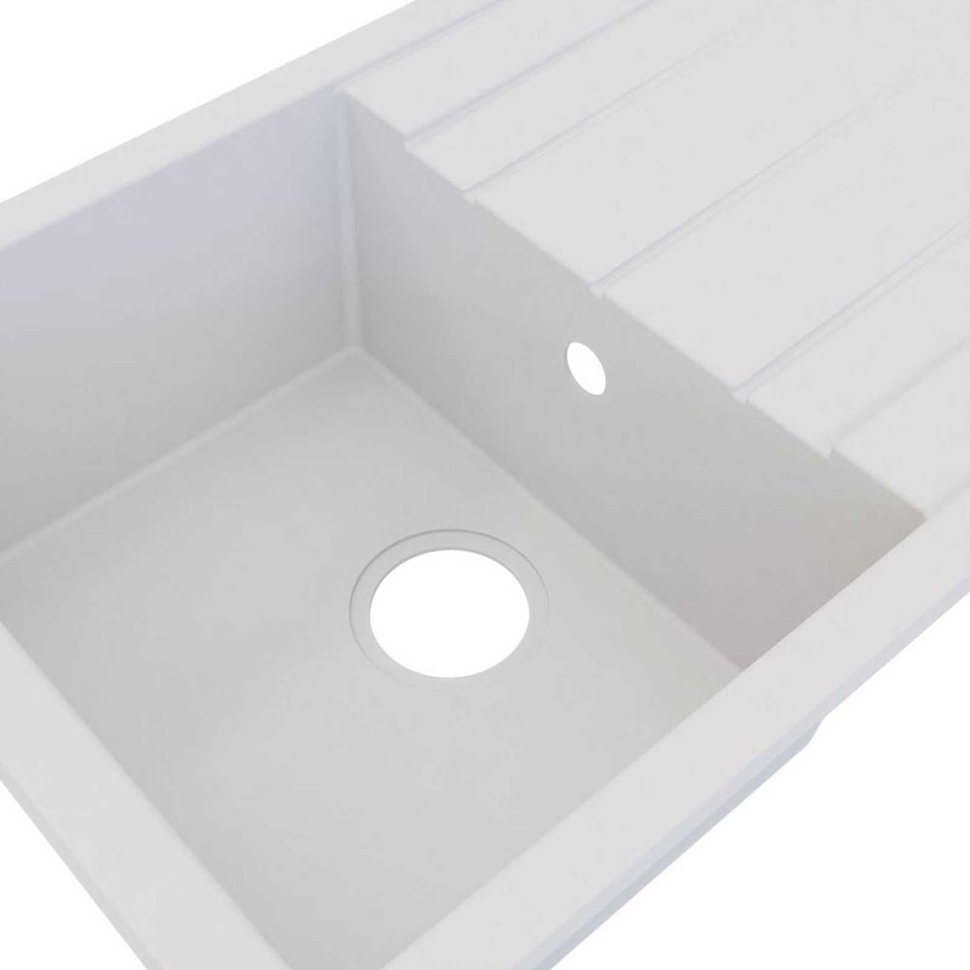 Swirl Erzen 1 Bowl  White Composite Sink 800mm x 500mm - Image 3