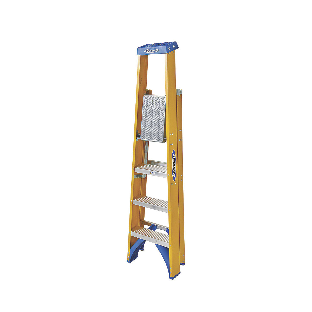Werner Fibreglass Stepladder 4 Tread Platform Slip Resistant Flat Treads 0.93m - Image 2