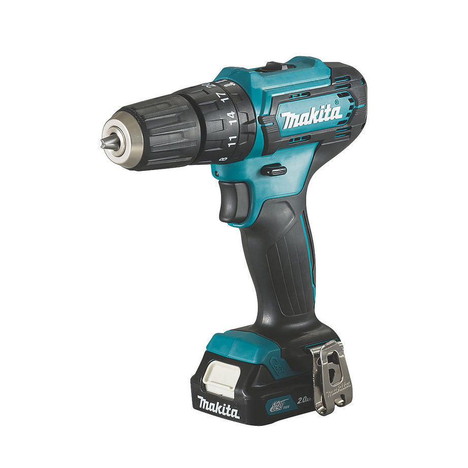 Makita Combi Drill Cordless 12V 2x2.0Ah Li-Ion HP333DWAE Soft Grip Compact - Image 1