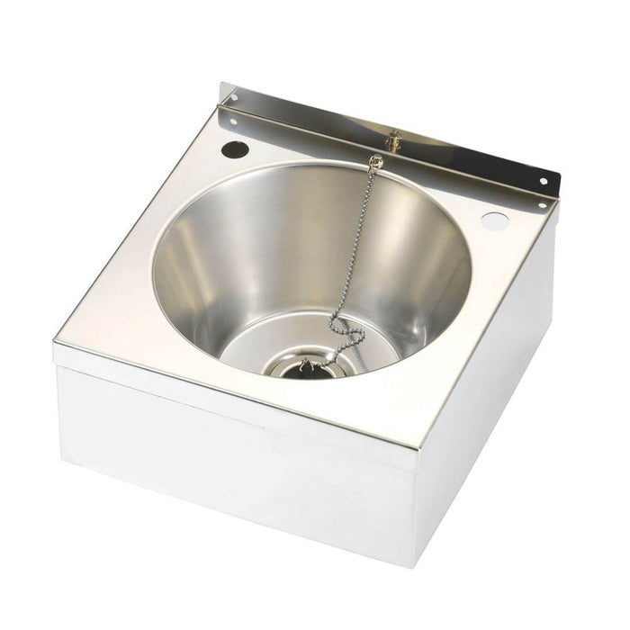 Bathroom Wash Basin Wall Hung 1 Bowl Stainless Steel Traditional 29x29cm - Image 1