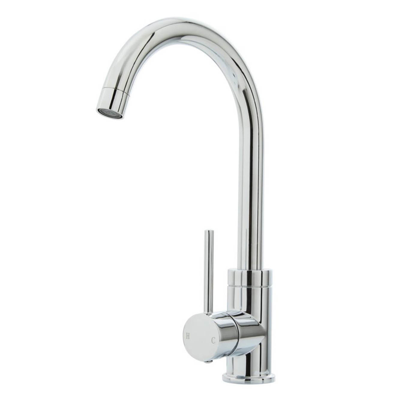 Kitchen Mixer Tap Single Lever Swivel Spout Chrome Deck Mounted Contemporary - Image 1