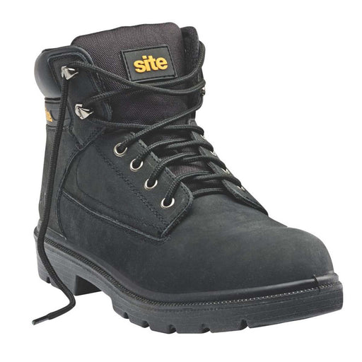 Site Safety Boots Mens Wide Fit Black Water Resistant Steel Toe Cap Size 10 - Image 1