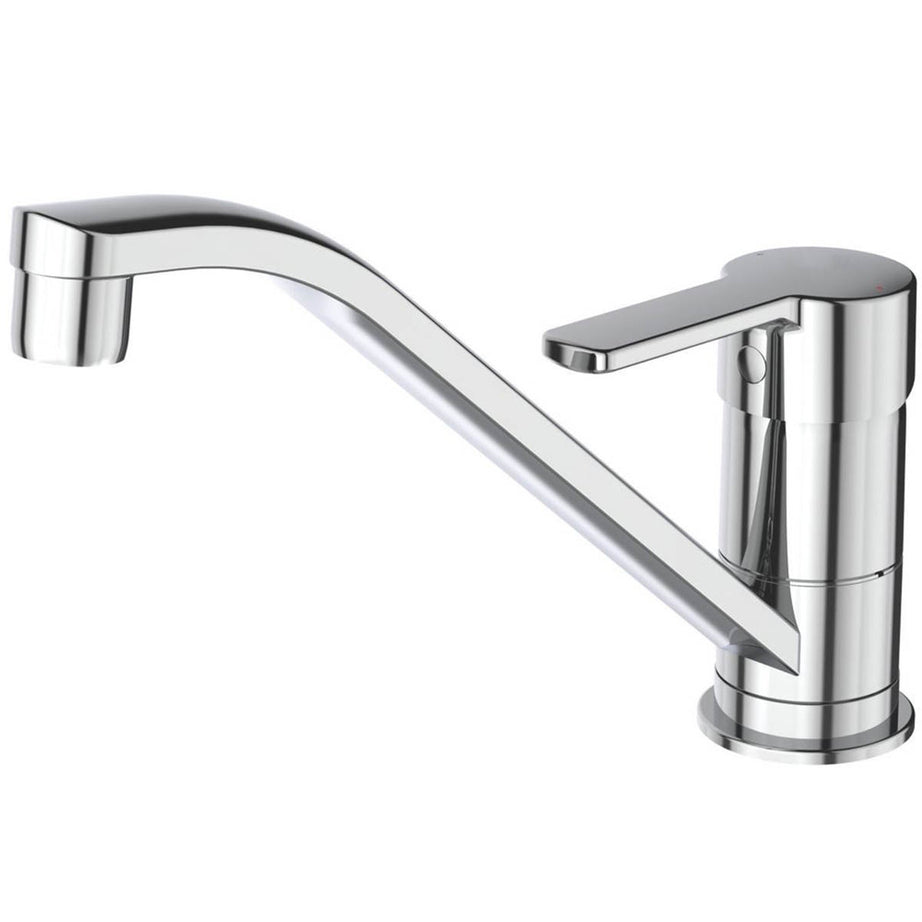 Kitchen Tap Mono Mixer Chrome Single Lever Long Armed Spout Contemporary Faucet - Image 1